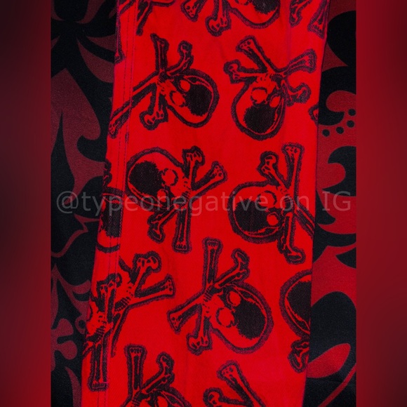 (SOLD) RARE 1990s Lip Service Red Rock Sl*t Skull Pants - Picture 2 of 4
